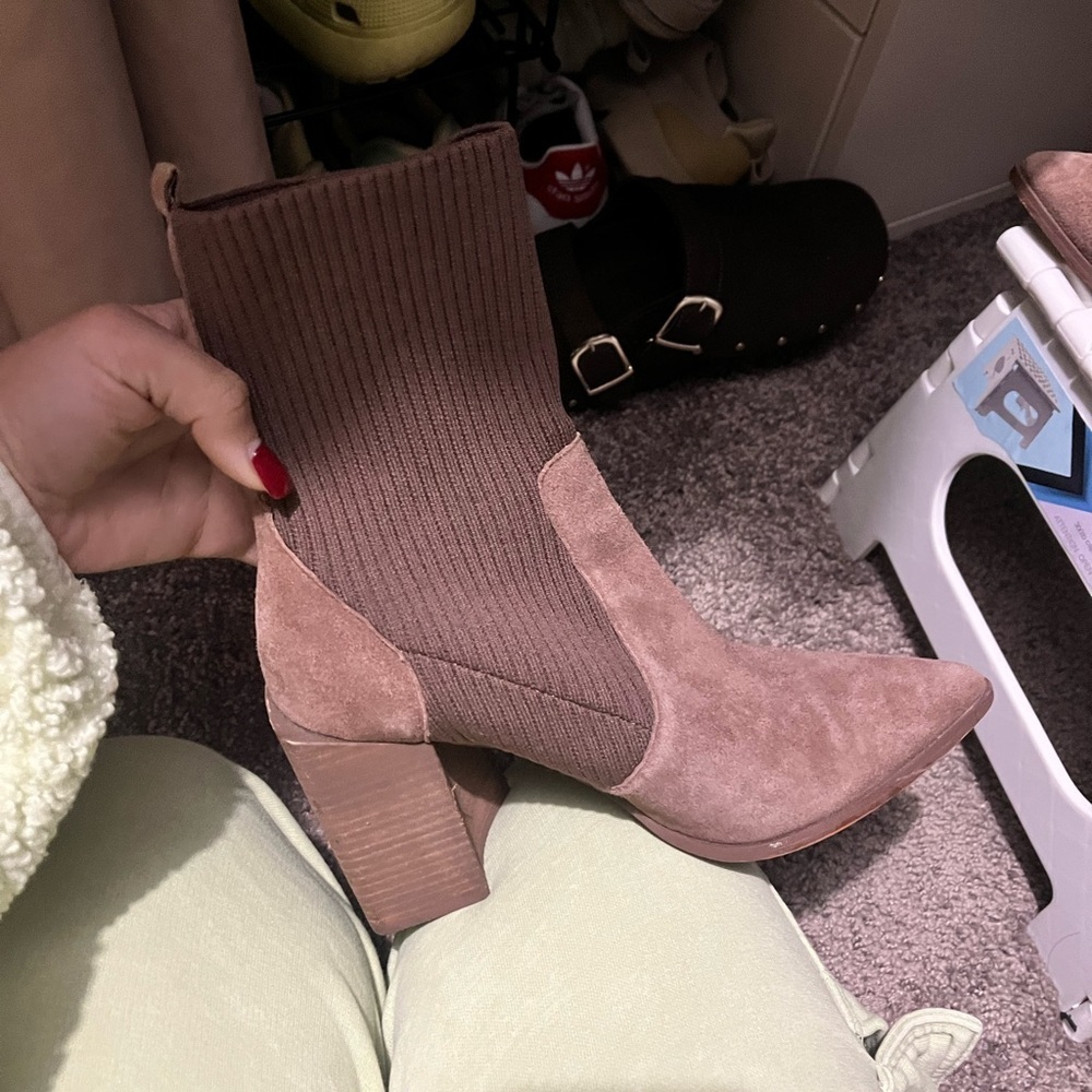 Steve Madden Chocolate Heeled Boots - Picture 2 of 9